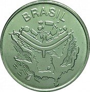 Brazil 50 Cruzeiros Map of Brasilia 1981 KM# 594.1 BRASIL coin obverse Brazil 50 Cruzeiros Map of Brasilia 1981 KM# 594.1 BRASIL coin obverse