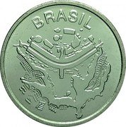 Brazil 50 Cruzeiros Map of Brazil 1986 KM# 594.2 BRASIL coin obverse Brazil 50 Cruzeiros Map of Brazil 1986 KM# 594.2 BRASIL coin obverse
