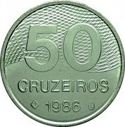 Brazil 50 Cruzeiros Map of Brazil 1986 KM# 594.2 50 CRUZEIROS 1981 coin reverse Brazil 50 Cruzeiros Map of Brazil 1986 KM# 594.2 50 CRUZEIROS 1981 coin reverse