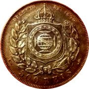 Brazil 500 Reis Pedro II 1889 KM# 480 DECRETO DE 1870 500 RÉIS coin reverse Brazil 500 Reis Pedro II 1889 KM# 480 DECRETO DE 1870 500 RÉIS coin reverse