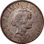 Brazil 500 Reis Liberty. Republic 1912 KM# 509 REPUBLICA DOS ESTADOS UNIDOS DO BRASIL 1912 coin obverse Brazil 500 Reis Liberty. Republic 1912 KM# 509 REPUBLICA DOS ESTADOS UNIDOS DO BRASIL 1912 coin obverse