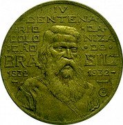 Brazil 500 Reis 400th Anniversary of the Colonization of Brazil 1932 KM# 530 IV CENTENA RIO DA COLO NIZA ÇÃO DO BRA SIL 1532 1932 coin obverse Brazil 500 Reis 400th Anniversary of the Colonization of Brazil 1932 KM# 530 IV CENTENA RIO DA COLO NIZA ÇÃO DO BRA SIL 1532 1932 coin obverse