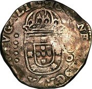 Brazil 500 Reis Countermarked Coin ND (1663) KM# 37 ...D G REX... coin obverse Brazil 500 Reis Countermarked Coin ND (1663) KM# 37 ...D G REX... coin obverse