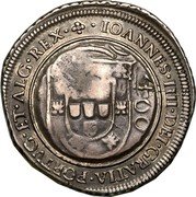 Brazil 500 Reis Joao IV Countermarked Coin ND (1663) KM# 36 IOANNES IIII DEI GRATIA PORTVG ET ALG REX coin obverse Brazil 500 Reis Joao IV Countermarked Coin ND (1663) KM# 36 IOANNES IIII DEI GRATIA PORTVG ET ALG REX coin obverse
