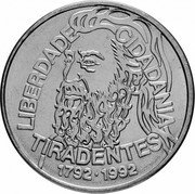 Brazil 5000 Cruzeiros 200th Anniversary of Tiradentes' Death 1992 KM# 625 LIBERDADE CIDADANIA TIRADENTES 1792-1992 coin reverse Brazil 5000 Cruzeiros 200th Anniversary of Tiradentes' Death 1992 KM# 625 LIBERDADE CIDADANIA TIRADENTES 1792-1992 coin reverse