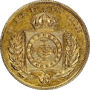 Brazil 5000 Reis Pedro II 1854 KM# 470 IN HOC SI GNO VINCES coin reverse Brazil 5000 Reis Pedro II 1854 KM# 470 IN HOC SI GNO VINCES coin reverse