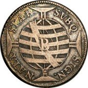 Brazil 640 Reis Jose I 1758 B KM# 170.4 SIGN NATA STAB SVBQ coin reverse Brazil 640 Reis Jose I 1758 B KM# 170.4 SIGN NATA STAB SVBQ coin reverse