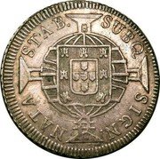 Brazil 640 Reis Joao VI 1818 M KM# 325.1 SUBQ SIGN. NATA STAB. coin reverse Brazil 640 Reis Joao VI 1818 M KM# 325.1 SUBQ SIGN. NATA STAB. coin reverse