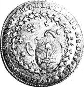 Brazil 640 Reis Rio Grandense. Piratini Republic 1825 R KM# F415 PETRUS I D G CONST IMP ET PERP BRAS DEF B 1825 R 640 coin obverse