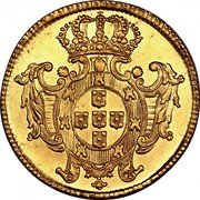 Brazil 6400 Reis Joao V 1727 R Herit. Signature 3016, AU - $125,000. KM# 136 coin reverse Brazil 6400 Reis Joao V 1727 R Herit. Signature 3016, AU - $125,000. KM# 136 coin reverse
