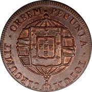 Brazil 75 Reis John VI 1819 M KM# 320 PECUNIA TOTUM CIRCUMIT ORBEM coin reverse Brazil 75 Reis John VI 1819 M KM# 320 PECUNIA TOTUM CIRCUMIT ORBEM coin reverse