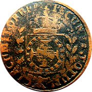 Brazil 75 Reis Pedro I 1823 G KM# 365 IN HOC SIGNO VINCES coin reverse