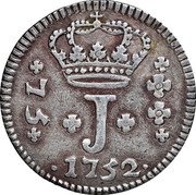 Brazil 75 Reis Jose I 1752 B KM# 176.1 J 75 1752 coin obverse Brazil 75 Reis Jose I 1752 B KM# 176.1 J 75 1752 coin obverse