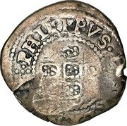 Brazil 75 Reis Countermarked Coin ND (1663) KM# 16 PHILIPVS. coin obverse Brazil 75 Reis Countermarked Coin ND (1663) KM# 16 PHILIPVS. coin obverse
