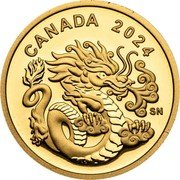Canada 8 Dollars Spirit Dragon 2024 CANADA 2024 SN coin reverse Canada 8 Dollars Spirit Dragon 2024 CANADA 2024 SN coin reverse