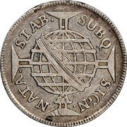 Brazil 80 Reis Maria I 1790 KM# 219.1 SIGN. NATA. STAB. SVBQ coin reverse Brazil 80 Reis Maria I 1790 KM# 219.1 SIGN. NATA. STAB. SVBQ coin reverse