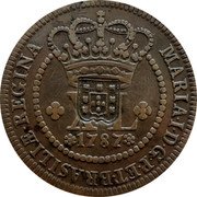 Brazil 80 Reis Joao Countermarked Coin ND (1809) Host Date 1787 KM# 290.2 MARIA I D G P ET BRASILIAE REGINA XL 1787 coin obverse Brazil 80 Reis Joao Countermarked Coin ND (1809) Host Date 1787 KM# 290.2 MARIA I D G P ET BRASILIAE REGINA XL 1787 coin obverse