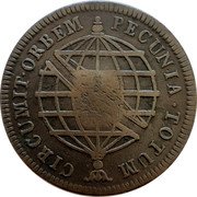 Brazil 80 Reis Joao Countermarked Coin ND (1809) Host Date 1787 KM# 290.2 PECUNIA TOTUM CIRCUMIT ORBEM coin reverse Brazil 80 Reis Joao Countermarked Coin ND (1809) Host Date 1787 KM# 290.2 PECUNIA TOTUM CIRCUMIT ORBEM coin reverse