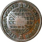 Brazil 80 Reis Maria I Countermarked Coin ND (1809) Host Date 1790 KM# 290.1 PECUNIA. TOTUM. CIRCUMIT. ORBEM coin reverse Brazil 80 Reis Maria I Countermarked Coin ND (1809) Host Date 1790 KM# 290.1 PECUNIA. TOTUM. CIRCUMIT. ORBEM coin reverse