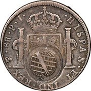 Brazil 960 Reis Joao Prince Regent Countermarked Coin 1808 KM# 345 HISPAN ET IND REX TS 8R P R coin reverse Brazil 960 Reis Joao Prince Regent Countermarked Coin 1808 KM# 345 HISPAN ET IND REX TS 8R P R coin reverse