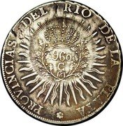 Brazil 960 Reis Joao Prince Regent Countermarked Coin 1815 KM# 351.3 EN UNION Y LIBERTAD ST F I 8 S 1815 coin reverse