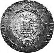 Brazil 960 Reis Cuiaba Counterstamped Coin 1815 KM# 351.2 EN UNION Y LIBERTAD 1815 coin reverse