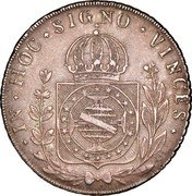 Brazil 960 Reis Pedro I 1824 B KM# 368.2 IN HOC SIGNO VINCES coin reverse Brazil 960 Reis Pedro I 1824 B KM# 368.2 IN HOC SIGNO VINCES coin reverse