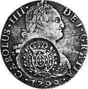 Brazil 960 Reis Joao Prince Regent Minas Gerais ND KM# 251.1 CAROLUS IIII DEI GRATIA 1790 960 coin obverse Brazil 960 Reis Joao Prince Regent Minas Gerais ND KM# 251.1 CAROLUS IIII DEI GRATIA 1790 960 coin obverse