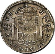 Brazil 960 Reis Cuiaba Counterstamped Coin ND KM# A353 HISPAN ET IND REX 8R F J coin reverse