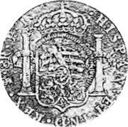 Brazil 960 Reis Mato Grosso Countremarked ND KM# 331.2 HISPAN ET IND REX 8 R P J coin reverse Brazil 960 Reis Mato Grosso Countremarked ND KM# 331.2 HISPAN ET IND REX 8 R P J coin reverse