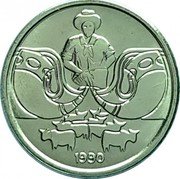 Brazil Centavo Cattle Herder 1990 KM# 611 1989 coin reverse Brazil Centavo Cattle Herder 1990 KM# 611 1989 coin reverse