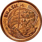 Brazil Centavo Cabral. T Fully Inside Stripes 1998 KM# 647 BRASIL CABRAL coin obverse Brazil Centavo Cabral. T Fully Inside Stripes 1998 KM# 647 BRASIL CABRAL coin obverse
