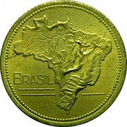 Brazil Cruzeiro Map of Brazil 1942 KM# 558 BRASIL coin obverse Brazil Cruzeiro Map of Brazil 1942 KM# 558 BRASIL coin obverse