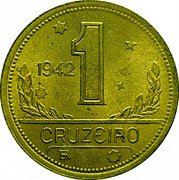Brazil Cruzeiro Map of Brazil 1942 KM# 558 1955 1 CRUZEIRO coin reverse Brazil Cruzeiro Map of Brazil 1942 KM# 558 1955 1 CRUZEIRO coin reverse