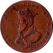 UK Halfpenny (Lancashire. Lancaster. John of Gaunt) IOHN OF GAUNT DUKE OF LANCASTER coin obverse UK Halfpenny (Lancashire. Lancaster. John of Gaunt) IOHN OF GAUNT DUKE OF LANCASTER coin obverse