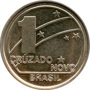 Brazil Novo Cruzado 100th Anniversary of the Republic of Brazil 1989 KM# 615 1 CRUZADO NOVO BRASIL coin obverse Brazil Novo Cruzado 100th Anniversary of the Republic of Brazil 1989 KM# 615 1 CRUZADO NOVO BRASIL coin obverse