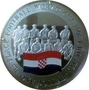Cook Islands One Dollar (Football World Cup. 3rd Place 1998 Croatia) 3RD PLACE FOOTBALL WORLDCUP 1998 CROATIA ONE DOLLAR coin reverse