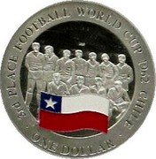 Cook Islands One Dollar (Football World Cup. Chile) 3RD PLACE FOOTBALL WORLD CUP 1962 CHILE ONE DOLLAR coin reverse