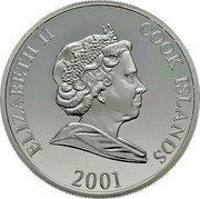 Cook Islands One Dollar (Football World Cup. France) ELIZABETH II COOK ISLANDS 2001 coin obverse Cook Islands One Dollar (Football World Cup. France) ELIZABETH II COOK ISLANDS 2001 coin obverse