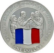Cook Islands One Dollar (Football World Cup. France) WINNER FOOTBALL WORLD CUP 1998 FRANCE ONE DOLLAR coin reverse Cook Islands One Dollar (Football World Cup. France) WINNER FOOTBALL WORLD CUP 1998 FRANCE ONE DOLLAR coin reverse