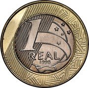 Brazil Real Liberty 1998 KM# 652 1 REAL 1998 coin reverse Brazil Real Liberty 1998 KM# 652 1 REAL 1998 coin reverse