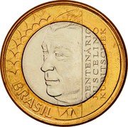 Brazil Real 100th Anniversary of the Birth of Juscelino Kubitschek 2002 KM# 656 CENTENÁRIO JUSCELINO KUBITSCHEK BRASIL coin obverse Brazil Real 100th Anniversary of the Birth of Juscelino Kubitschek 2002 KM# 656 CENTENÁRIO JUSCELINO KUBITSCHEK BRASIL coin obverse