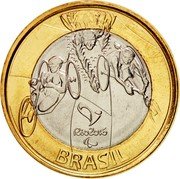 Brazil Real Olympic Games in Rio. Paratriathlon 2014 KM# 689 BRASIL RIO 2016 coin obverse Brazil Real Olympic Games in Rio. Paratriathlon 2014 KM# 689 BRASIL RIO 2016 coin obverse