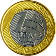 Brazil Real Olympic Games in Rio. Athletics 2014 KM# 687 1 REAL 2014 coin reverse Brazil Real Olympic Games in Rio. Athletics 2014 KM# 687 1 REAL 2014 coin reverse