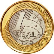 Brazil Real Olympic Games in Rio. Golf 2014 KM# 690 1 REAL 2014 coin reverse Brazil Real Olympic Games in Rio. Golf 2014 KM# 690 1 REAL 2014 coin reverse