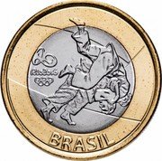 Brazil Real Olympic Games in Rio. Judo 2015 KM# 711 BRASIL RIO 2016 coin obverse Brazil Real Olympic Games in Rio. Judo 2015 KM# 711 BRASIL RIO 2016 coin obverse