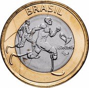 Brazil Real Olympic Games in Rio. Paralympic Athletics 2015 KM# 710 BRASIL RIO 2016 coin obverse Brazil Real Olympic Games in Rio. Paralympic Athletics 2015 KM# 710 BRASIL RIO 2016 coin obverse