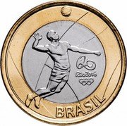 Brazil Real Olympic Games in Rio. Volleyball 2015 KM# 709 BRASIL RIO 2016 coin obverse Brazil Real Olympic Games in Rio. Volleyball 2015 KM# 709 BRASIL RIO 2016 coin obverse