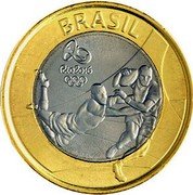 Brazil Real Olympic Games in Rio. Rugby 2015 KM# 707 BRASIL RIO 2016 coin obverse Brazil Real Olympic Games in Rio. Rugby 2015 KM# 707 BRASIL RIO 2016 coin obverse