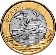 Brazil Real Olympic Games in Rio. Paracanoe 2015 KM# 706 BRASIL RIO 2016 coin obverse Brazil Real Olympic Games in Rio. Paracanoe 2015 KM# 706 BRASIL RIO 2016 coin obverse